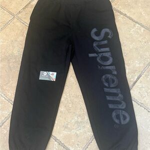 Supreme Black Logo Sweatpants